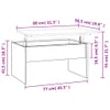 A line drawing of a coffee table with dimensions indicated by purple lines and text. Náhled obrázku produktu