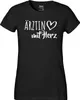 Huuraa Damen T-Shirt Ärztin mit Herz XS Black Bio Baumwolle Produktbild-Vorschau 2