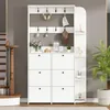 Merax Garderobe mit 6 Klapptüren und Haken,  3-in-1 Produktbild-Vorschau 3