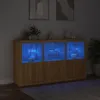 vidaXL Sideboard mit LED-Leuchten Sonoma-Eiche 181,5x37x100 Produktbild-Vorschau 5
