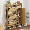 Schuhschrank aus Rattan mit 3 Klappschubladen und Produktbild-Vorschau 1