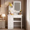 Schminktisch mit LED und Hocker, Frisiertisch mit 5 Produktbild-Vorschau 1