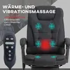 Vinsetto Bürostuhl mit Massagefunktion, PC-Stuhl mit Liege- Produktbild-Vorschau 4