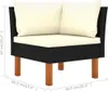 A corner sofa module with cream cushions on a black rattan base and wooden legs. Náhľad obrázku produktu
