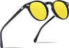 CARFIA Polarisierte Sonnenbrille Herren Runden Rahmen Gelbe Produktbild-Vorschau 1