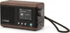 A digital radio with a wooden casing is shown against a white background. Voir les images du produit