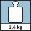 A graphic showing a weight symbol and its weight. Voir les images du produit