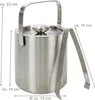 Doppelwandiger Edelstahl Eiskübel mit Deckel und Zange, Produktbild-Vorschau 2