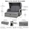 Mucola Strandkorb Rattan Sonnenbett mit verstellbarem Dach Produktbild-Vorschau 3