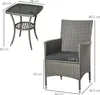 Outsunny Gartensitzgruppe mit Beistelltisch, 3-tlg. Rattan Produktbild-Vorschau 6