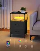 SONGMICS Noční stolek s LED osvětlením a nabíjecí stanicí, Náhled obrázku produktu 3