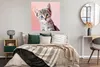 MuchoWow® Poster Kätzchen - Blau - Rosa 100x100 cm - Produktbild-Vorschau 4
