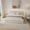HOME DELUXE LED Bett aus Teddy-Stoff inkl. Stauraum – Produktbild-Vorschau 1