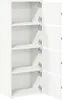 A white, open bookshelf with four shelves. Voir les images du produit