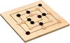A wooden board game with black and tan playing pieces. Produktbild-Vorschau