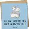 Mr. & Mrs. Panda Glückwunschkarte Bunte Tante - Blau Produktbild-Vorschau 1