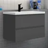 Badezimmermöbel 80cm CINIC-Serie Mineralguss Waschtisch mit Produktbild-Vorschau 1