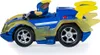 A toy race car with a blue and yellow design, featuring a driver figure. The car is shown from a side-angle against a white background. Produktbild-Vorschau