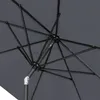 Close-up view of the internal structure of a gray umbrella. Produktbild-Vorschau
