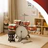 Kinder Jazz Schlagzeug Set mit 5 Trommeln Hocker Produktbild-Vorschau 8