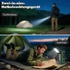 Collage showing a camping scenario with a flashlight and a reading lamp. Produktbild-Vorschau