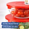 Akitaink Set 5 Contenitori in Vetro con Coperchio Rosso Anteprima dell’immagine prodotto 2