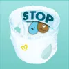 A Pampers diaper with cartoon characters and the word "STOP" on it. Náhľad obrázku produktu