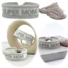 LS-LebenStil Canvas Statement Armband Super Mom Silber Grau Produktbild-Vorschau 1