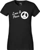 Huuraa Damen T-Shirt Love & Peace S Black Bio Baumwolle Produktbild-Vorschau 2