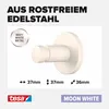tesa Handtuchhaken selbstklebend & ohne Bohren weiß matt - Produktbild-Vorschau 2