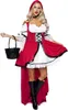 A woman wearing a Little Red Riding Hood costume. Produktbild-Vorschau