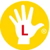 A white handprint with a red 'L' in the palm, set against a yellow circular background. A small registered trademark symbol is visible on the right. Produktbild-Vorschau