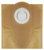 A close-up view of a brown paper vacuum cleaner bag with a white circular opening. Produktbild-Vorschau