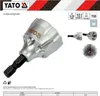 A product shot of a pipe deburring tool with accompanying diagrams and specifications. Produktbild-Vorschau