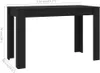 vidaXL Jedálenský stôl čierny 120x60x76 cm Materiál drevo Náhľad obrázku produktu 1