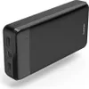 A black Hama power bank is shown from a slightly elevated side angle against a white background. Voir les images du produit