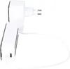 A white power adapter and a white charging device are connected by a white cable. Produktbild-Vorschau