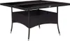 vidaXL Garten-Esstisch Schwarz Poly Rattan und Glas Produktbild-Vorschau 5