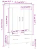 vidaXL Highboard Weiß 69,5x31x115 cm Holzwerkstoff Produktbild-Vorschau 8