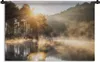 MuchoWow® Wandteppich Wandbehang Wald - Wasser - Nebel Produktbild-Vorschau 1