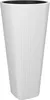A tall, white, fluted planter pot shown from a slightly low angle against a white background. Náhled obrázku produktu
