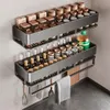 Unyqoos® RVS kruidenrek, set van 2, 40 cm, wandmontage met Productafbeelding-voorbeeld 1