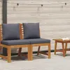 vidaXL Modular-Mittelsofa mit Dunkelgrauen Kissen Akazie Produktbild-Vorschau 1