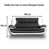 A sofa with dimensions indicated. Produktbild-Vorschau