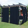 Outdoor curtains hanging on a pergola structure in a garden setting. Náhľad obrázku produktu