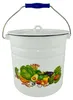 Gemüse Emaille Weiss Eimer Wassereimer 12 Liter ca 25cm Produktbild-Vorschau 1
