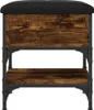 vidaXL Lavice na boty kouřový dub 42x42x45 cm materiál na Náhled obrázku produktu 6