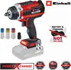 A red and black Einhell cordless impact wrench with accessories and marketing overlays. Produktbild-Vorschau