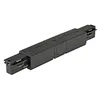 A black electrical connector for track lighting, shown against a white background. Produktbild-Vorschau