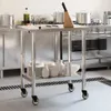 Design Küchen-Arbeitstisch mit Rollen 82,5x55x85 cm Produktbild-Vorschau 3